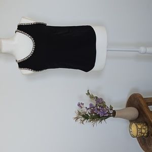 Topshop Black Sleeveless Rhinestone Top